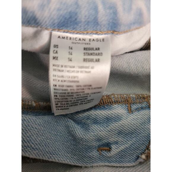 AMERICAN EAGLE Jeans Sz 14 Highest Rise 90's Boyfriend Distressed Destroy Drapey - Picture 7 of 11